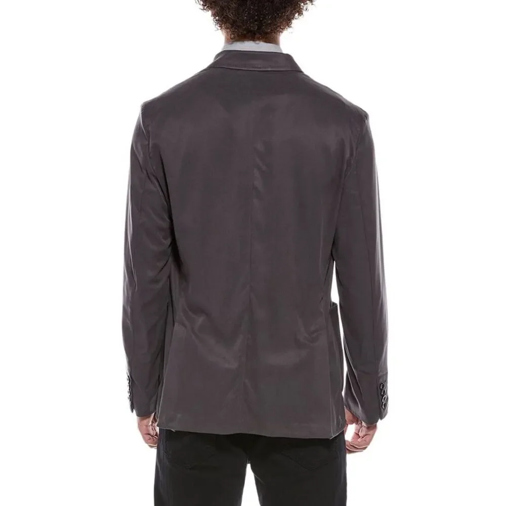 Brioni Mens Deconstructed Double Breasted Blazer, Grey